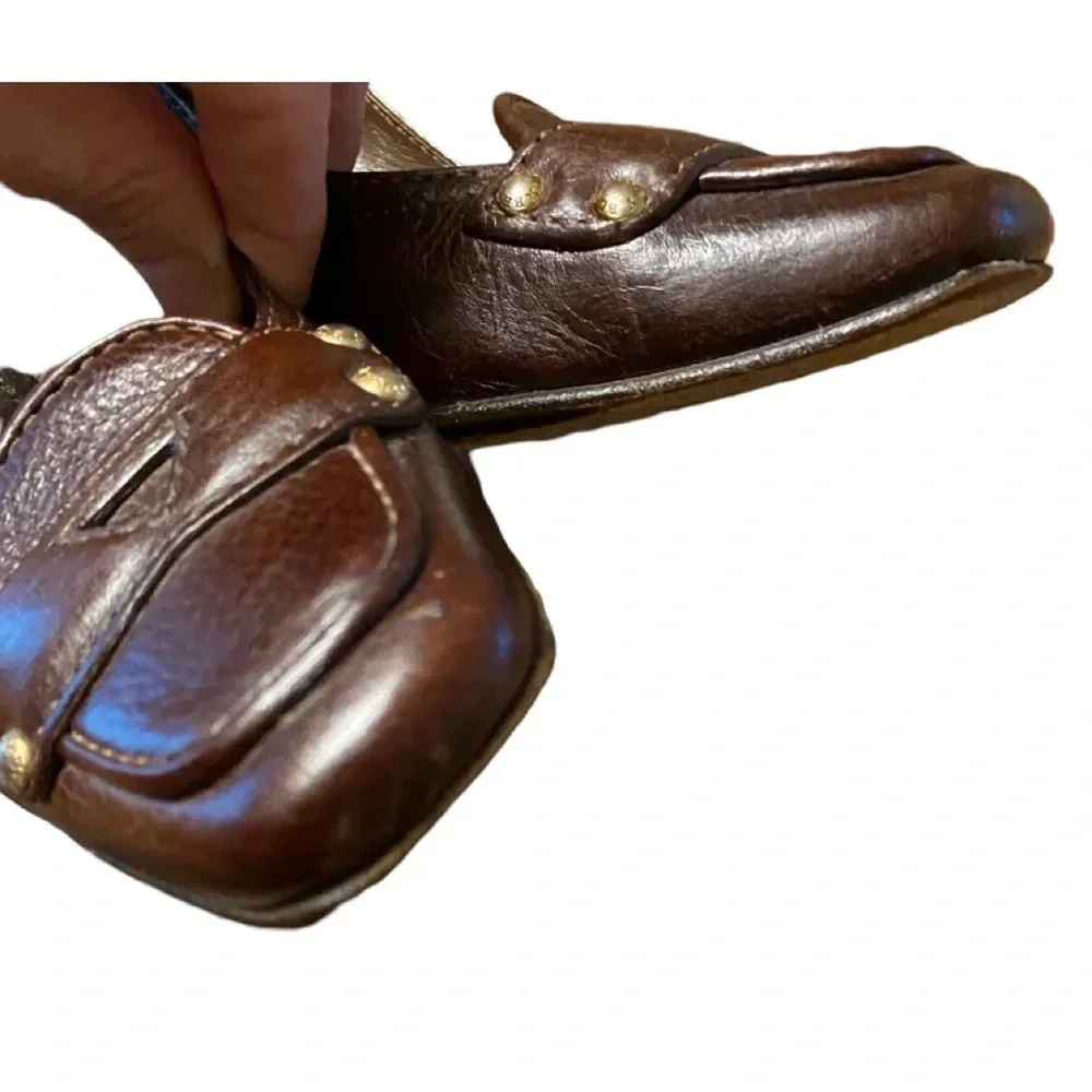 Authentic Burberry Italy Leather Brown High Heel Loafer Shoes - Picture 4 of 15
